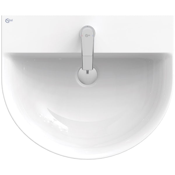 Ideal Standard Concept Air Arc 1 tap hole semi pedestal basin 550mm