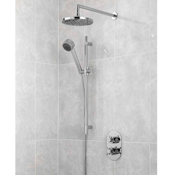 Mode Tate oval twin thermostatic shower valve with diverter