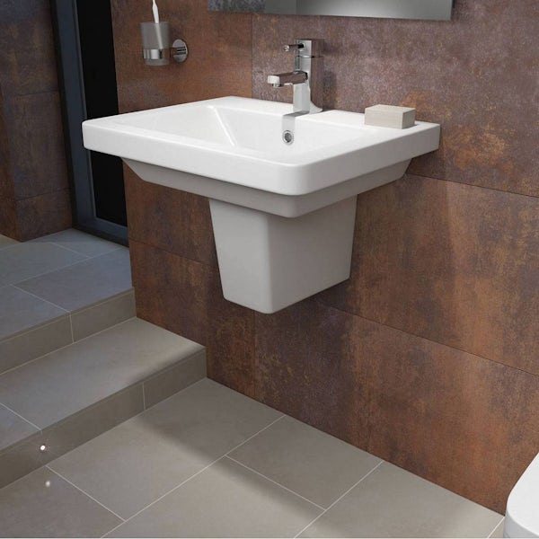 Cooper Semi Pedestal Bathroom Suite