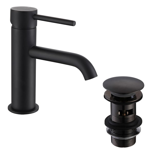Mode Spencer round black cloakroom basin mixer tap