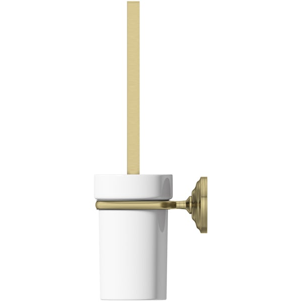 The Bath Co. 1805 gold toilet brush and holder