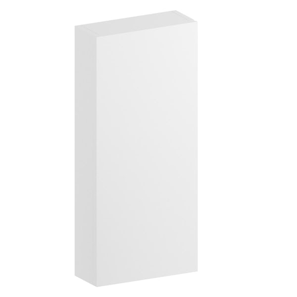 Slimline white wall hung cabinet 650 x 300mm