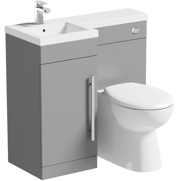 Orchard MySpace slate matt grey left handed combination unit with Clarity back to wall toilet