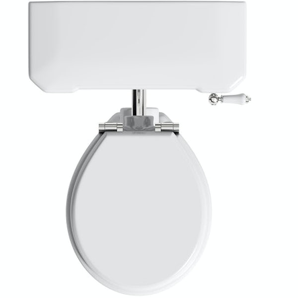 The Bath Co. Camberley white vanity unit with low level toilet and mirror cabinet