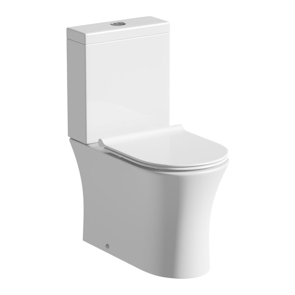 Mode Hardy slimline close coupled toilet and full pedestal basin suite
