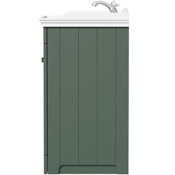 The Bath Co. Ascot green floorstanding vanity unit and ceramic basin 600mm with tap