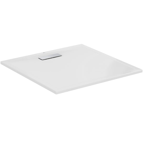 Ideal Standard Ultraflat 900 x 900cm white square shower tray with waste