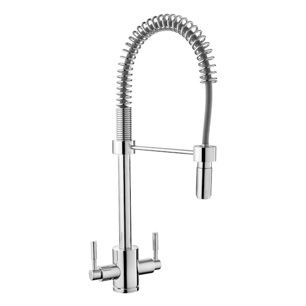 Rangemaster Aquatrend dual lever pull out kitchen tap