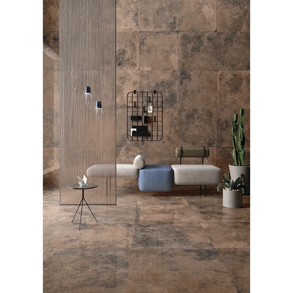 RAK Detroit metal brown lapatto wall and floor tile 600mm x 600mm