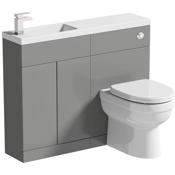 Orchard MySpace Slim stone grey combination with Eden toilet and soft close seat