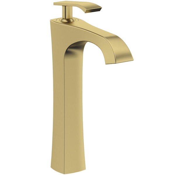 The Bath Co. Longleat brushed brass high rise basin mixer