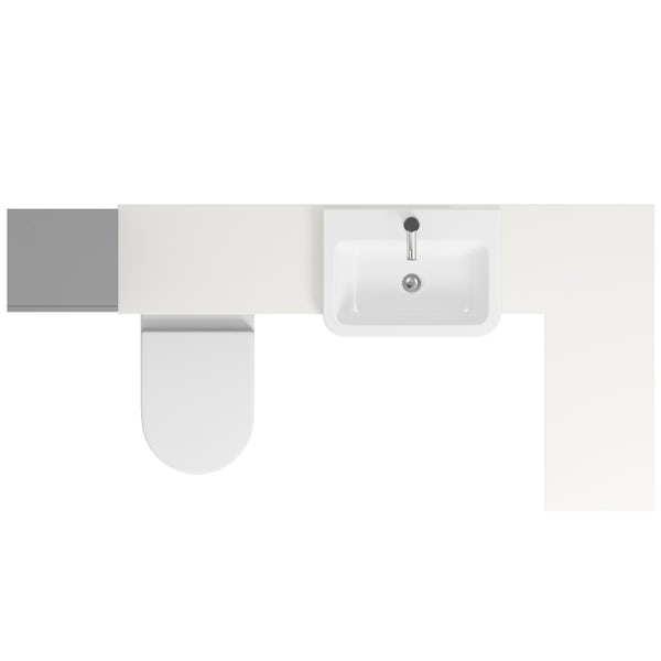 Orchard Wharfe slate matt grey corner medium drawer fitted furniture pack with white worktop