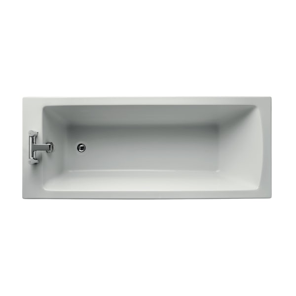 Ideal Standard Studio Echo straight bath suite with full pedestal basin 1700 x 700