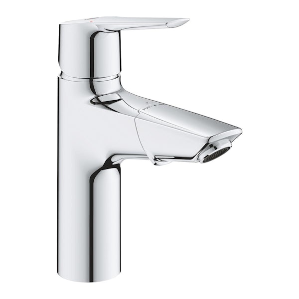 Grohe Start single lever pull out spout basin mixer tap M-size with push open waste