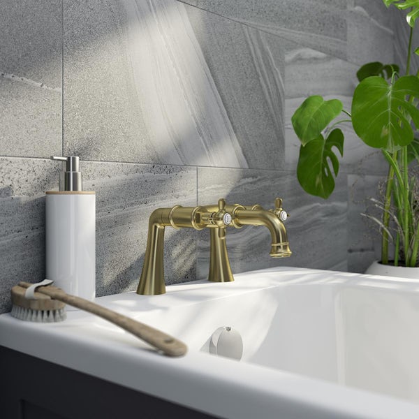 The Bath Co. Windsor brushed brass bath mixer tap