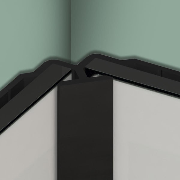 Kinewall black L shaped profile for corner mounting