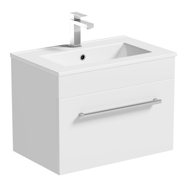 Derwent wall hung vanity drawer unit and basin 600mm