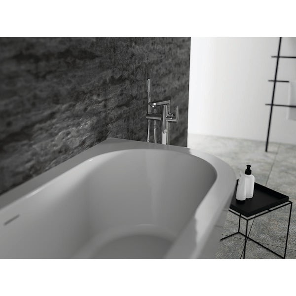 Ideal Standard Adapto asymmetric left hand double ended bath with clicker waste and slotted overflow 1780 x 780