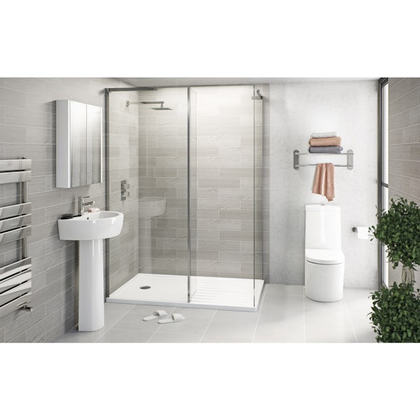 Tate Bathroom Suite with 8mm Frameless Walk In 1400 x 900