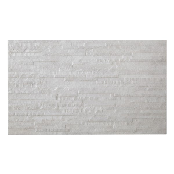 British Ceramic Tile Slate light rib structure white matt wall tile 298mm x 498mm