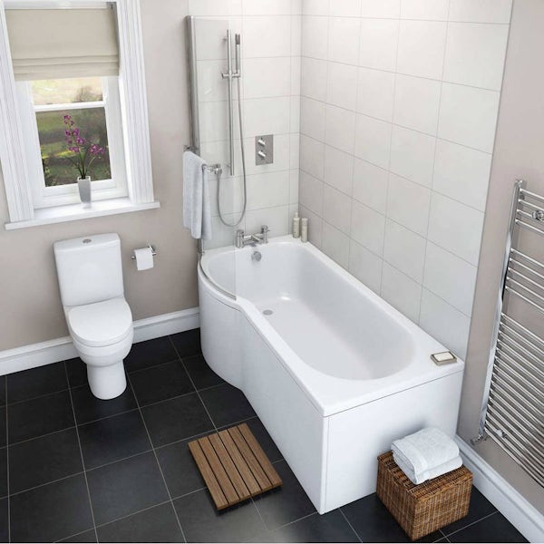 Energy Bathroom Suite with Evesham 1700 x 850 Shower Bath LH