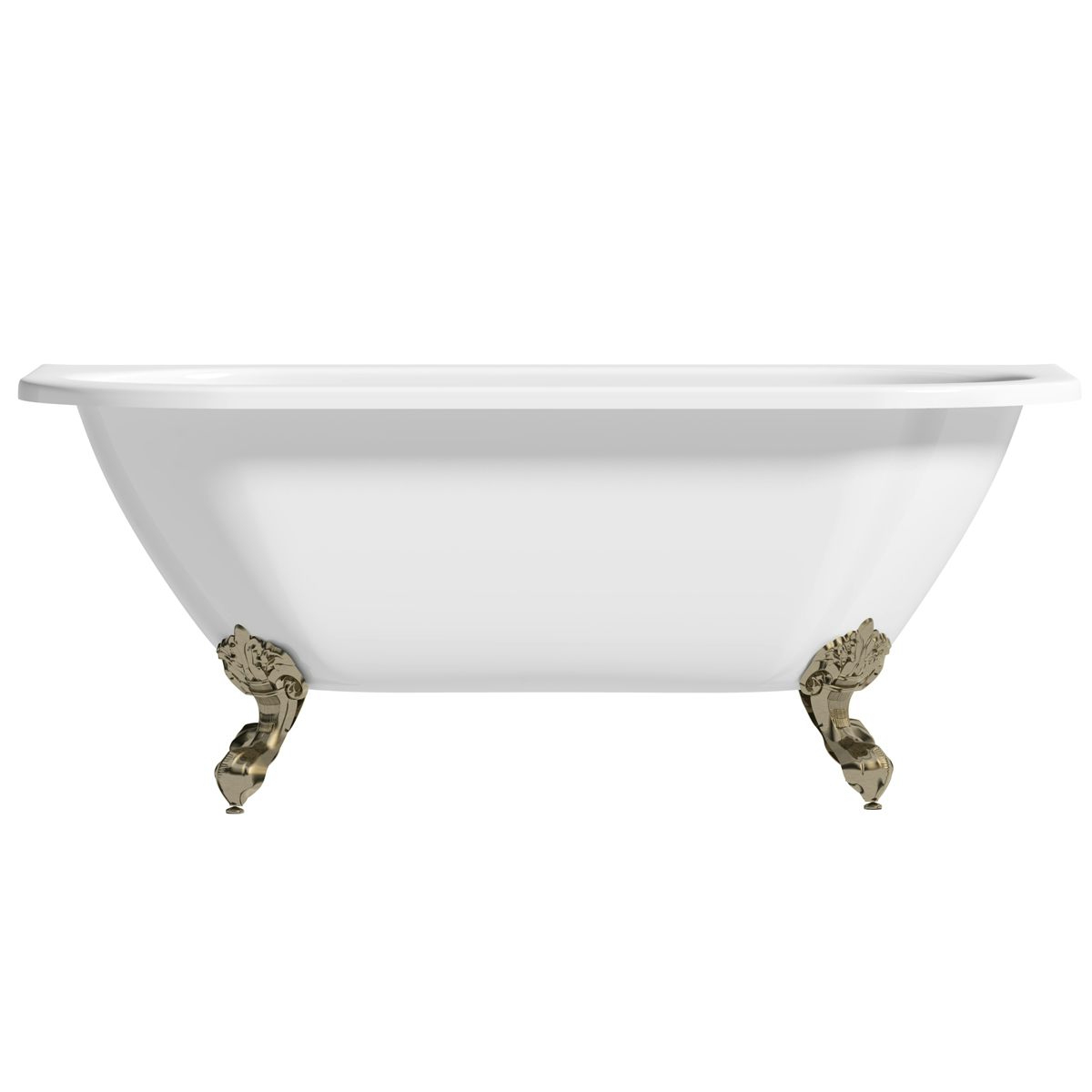 The Bath Co. Dalston back to wall freestanding bath with antique bronze ball and claw feet