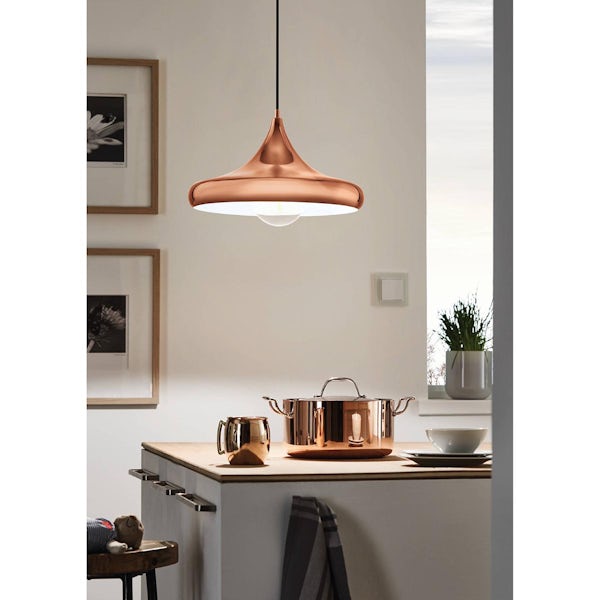 Eglo copper Coretto 2 kitchen light E27 1 light