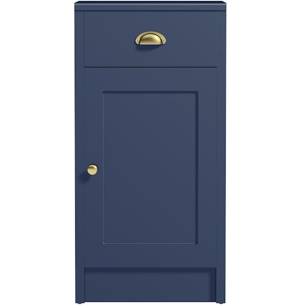 Orchard Dulwich navy storage unit 800 x 400mm - brushed brass