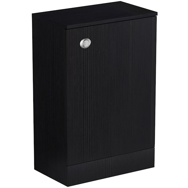 Orchard Wye essen black back to wall toilet unit with contemporary toilet and seat