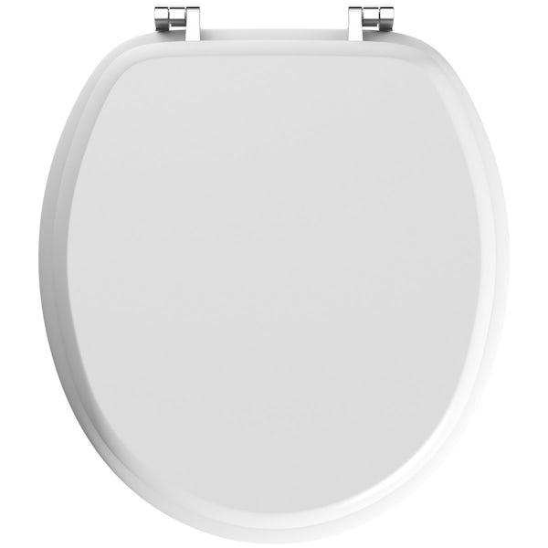 Celmac Wirquin wooden toilet seat with stainless steel hinge