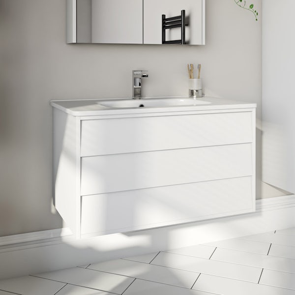 Mode Cooper white vanity unit 800mm and mirror offer