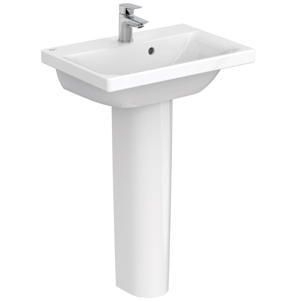 Ideal Standard Concept Space cloakroom suite with full pedestal basin 550mm