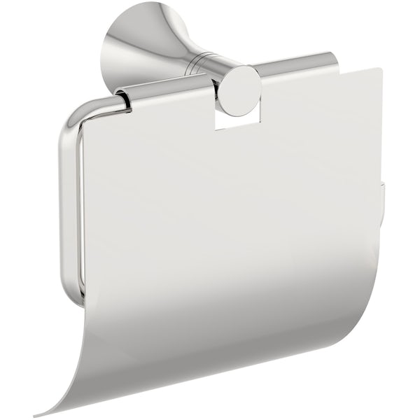 Accents round contemporary toilet roll holder with cover