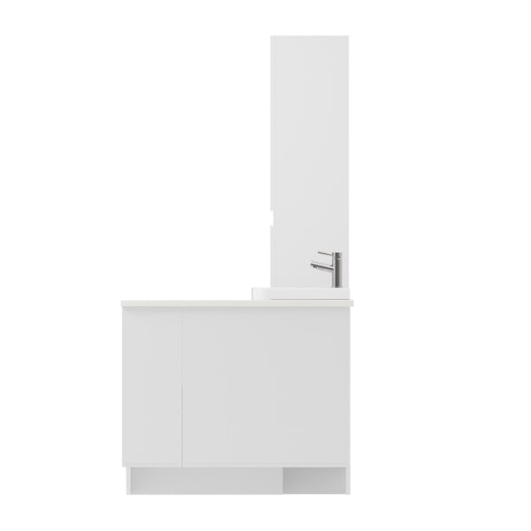 Reeves Wharfe white corner large drawer fitted furniture pack with white worktop