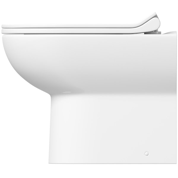 Eden back to wall toilet with soft close toilet seat