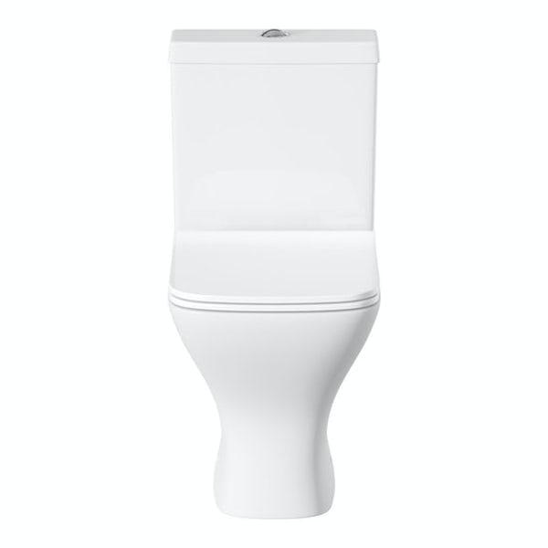 Mode De Gale compact white floorstanding vanity unit right hand with compact close coupled toilet