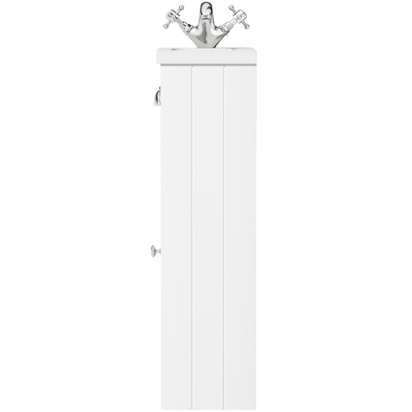 Orchard Dulwich matt white cloakroom floorstanding vanity and basin 460mm with tap