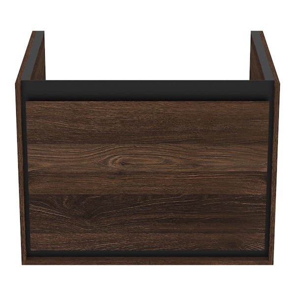 Ideal Standard Connect Air 1 drawer vanity with Connect Air Cube silk black 1 tap hole basin 600mm