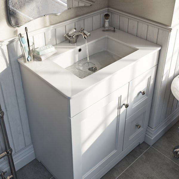 The Bath Co. Winchester white  vanity unit and basin 760mm