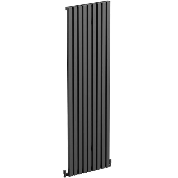 The Heating Co. Hamilton vertical textured black aluminium radiator