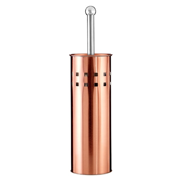 Accents Rose gold 3l bin and toilet brush 2 piece bathroom accessory set