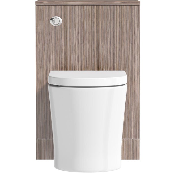 Orchard Wye walnut back to wall toilet unit with contemporary toilet and seat