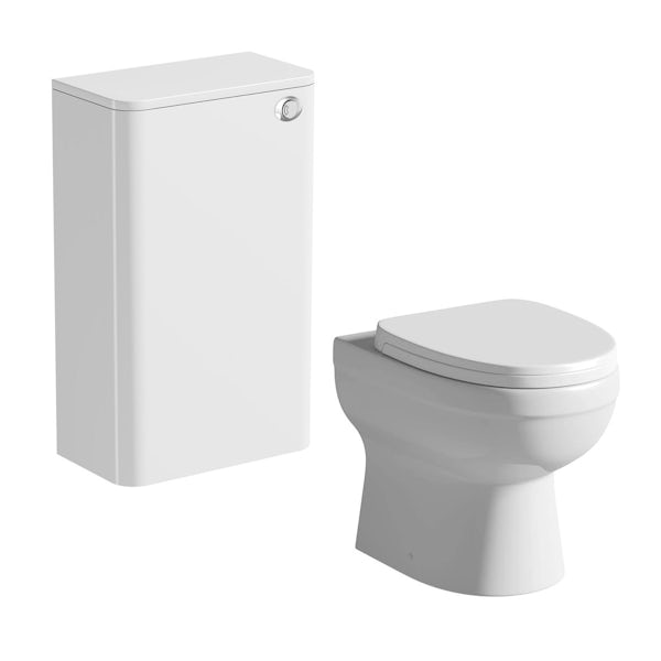 Mode Ellis white back to wall toilet unit and contemporary toilet with seat