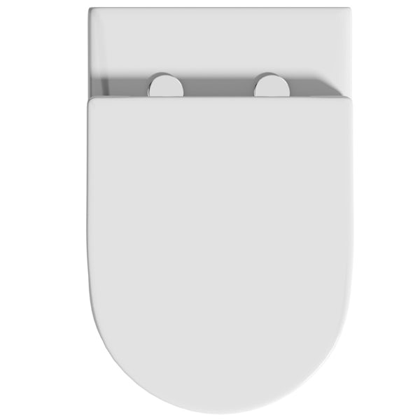 Orchard Derwent round rimless back to wall toilet with soft close seat