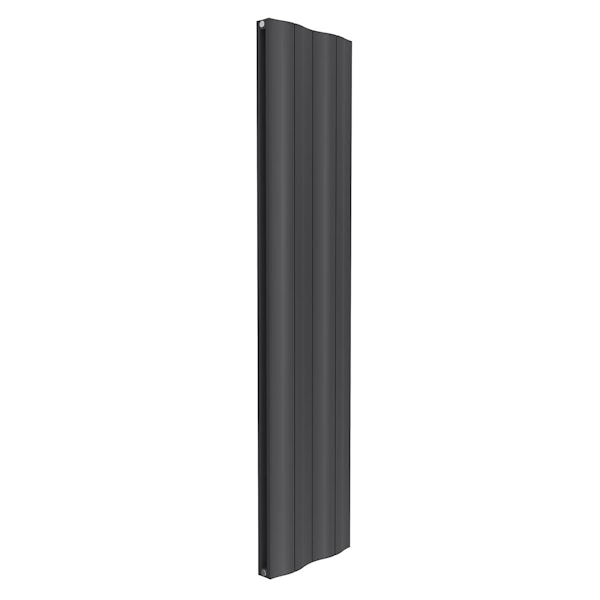 Reina Wave anthracite double vertical aluminium designer radiator