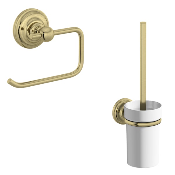 The Bath Co. 1805 gold 2 piece toilet accessory pack