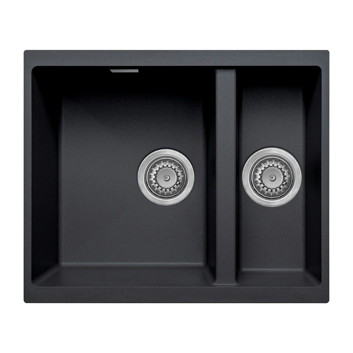 Schon Windermere Universal Undermount 15 Deep Bowl Black Quartz Effect Kitchen Sink With Waste 555 X 460 Victoriaplumcom