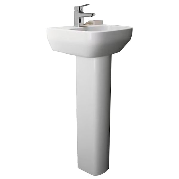 Ideal Standard i.life A 1 tap hole full pedestal basin 400mm