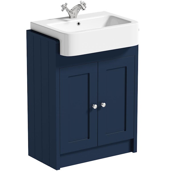 Orchard Dulwich matt navy furniture package with floorstanding vanity unit 600mm