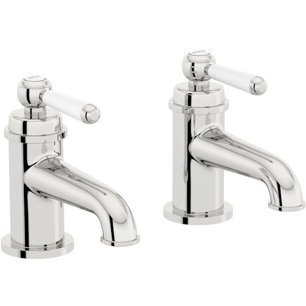 The Bath Co. Aylesford Vintage basin pillar taps with waste